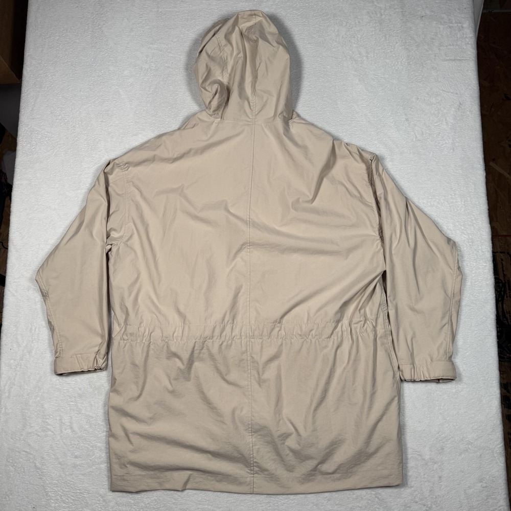 Eddie Bauer Jacket Mens Large Beige Hooded Nylon PU Laminated Parka Outdoor Coat - Picture 7 of 14